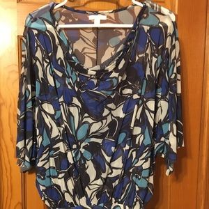 NYC cowel neck sheer blouse
